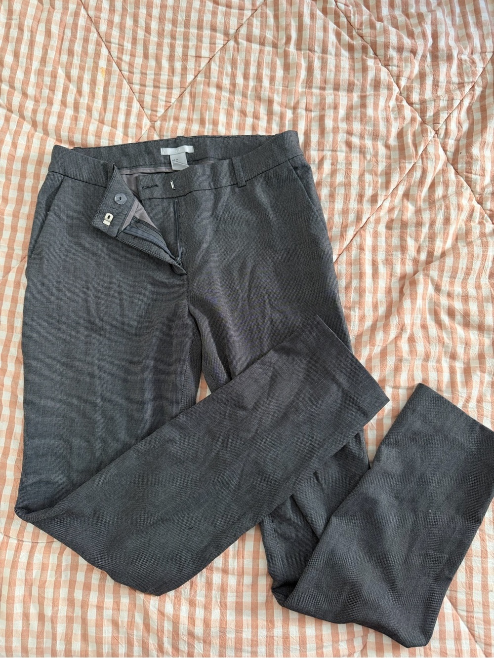 H&M Charcoal Micro-Check Dress Pants